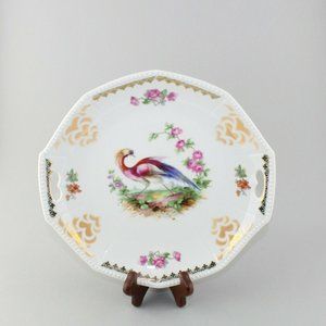 Vintage OG Otto Grunert Bird Fowl Peacock Plate